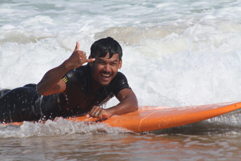 Happy surfer